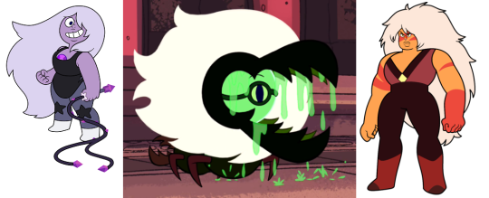 glowering-smol:  so I was rewatching su and I’m 90% sure Centipeetle was/is a Quartz warrior? I mean every Quartz we’ve seen has had the wild, white hair She (in her corrupted form) has  gem armor similar to Jasper’s There’s a few frames during