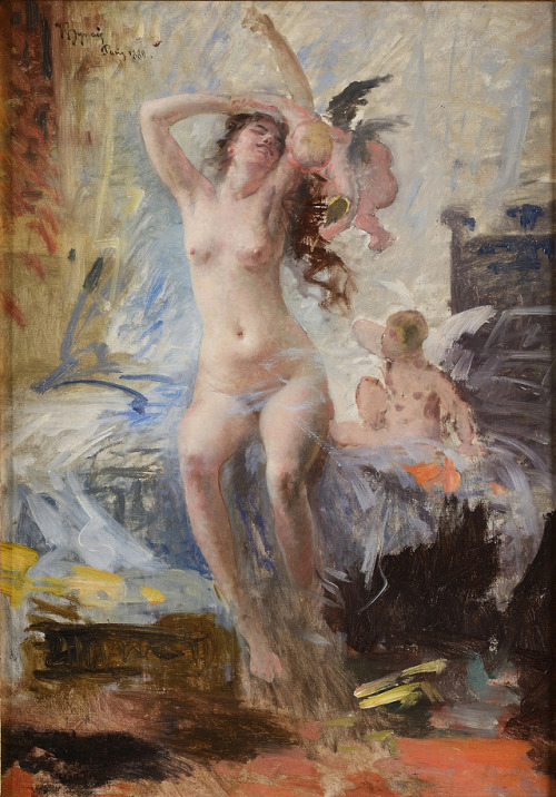 catonhottinroof:Vojtěch Hynais (1854-1925)Venus with Amoretti, 1880