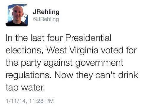 kingpinnn:  Think about that West Virginia Republicans.  