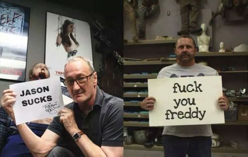 teamvoorhees:  Robert Englund (Freddy Krueger) and Kane Hodder (Jason Voorhees) 