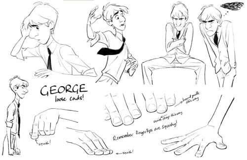 Paperman character sketches and model sheets  www.disneyanimation.com/projects/paperman