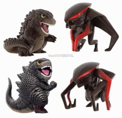 talegas:  prionace:  talegas:  bunnybennett:  Behold- the super deformed toy reveal of Muto, the baddie Godzilla fights in the new movie.FIST PUMP KAWAII GODZILLA ISH LIKE “YEEEEEEAAAAH!”I need like twenty of these fist pump godzillas to line my desk.