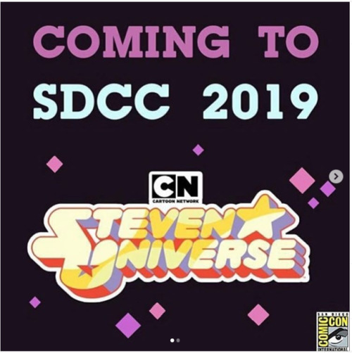 annadesu:  https://www.instagram.com/p/ByjuOZMj6Df/?igshid=1an2vf0i8v1odIt’s official, SU news will be at Comic Con! July 18-21No panel times/date yet, but I’m sure they’ll get released at some point.