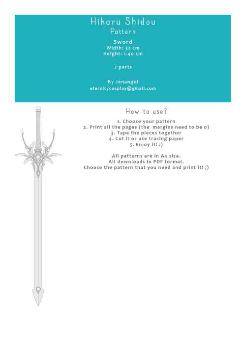 Free Cosplay Pattern Hikaru Shidou Sword PDF Formathttp://patterns.jenangel.nl/wp-content/uploads/20