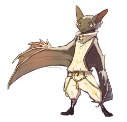 Jackthevulture:  Character Prompt For A Gracefully Built Anthro Bat With Elegant