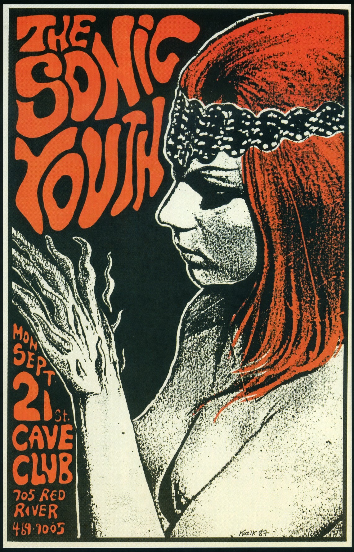 concert poster: Sonic Youth
by Frank Kozik, 1987
venue: The Cave Club