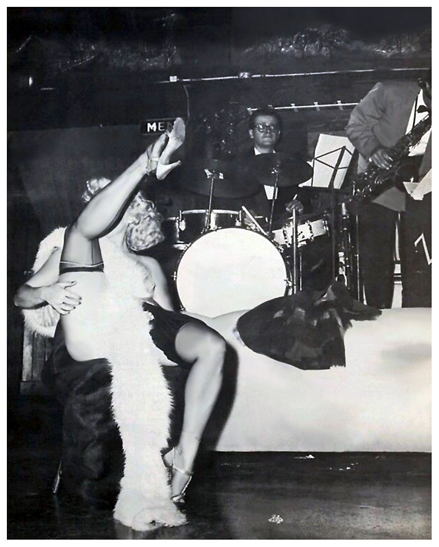 Rita Grable kicks up a shapely leg, during a performance at an unidentified 50’s-era