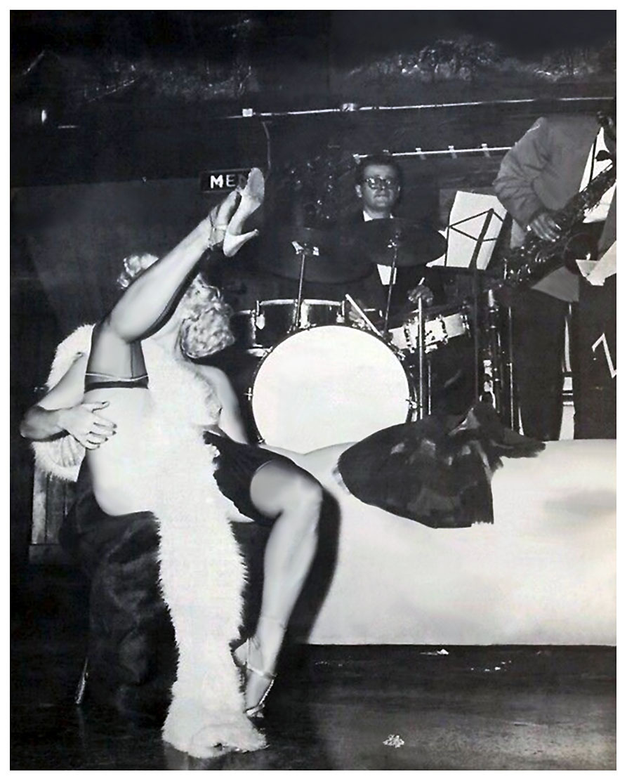 Rita Grable Busts a few moves, during a performance at an unidentified 50’s-era