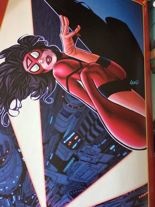 katenbarrel submitted to fuck-no-greg-land:  Cover art for Spider-Woman #2 Great way to en