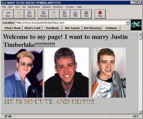 lostinhistorypics - This is what a Justin Timberlake fan site...