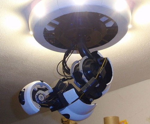 awesomeshityoucanbuy: GlaDOS Robotic Ceiling Arm Lamp Bring your favorite video game to life by inst