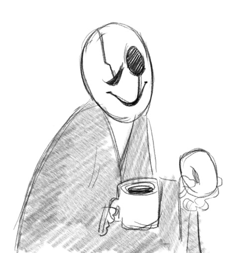 paperseverywhere:for a long time I thought Gaster held a mug and a donut……. :T They ne