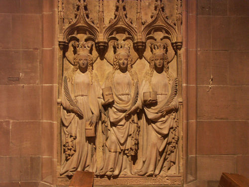 Gothic reliefs in St. Peter’s Cathedral in Worms, Germany; unknown date.Could anyone help me o