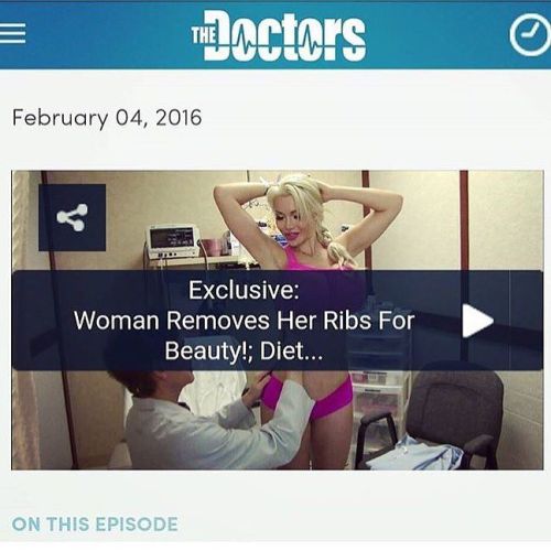 Today my girlfriend @pixeefox discussing her rib removal on the doctors. Am sitting right next to her make sure to watch it today 💗💗💗 by amyanderssen5