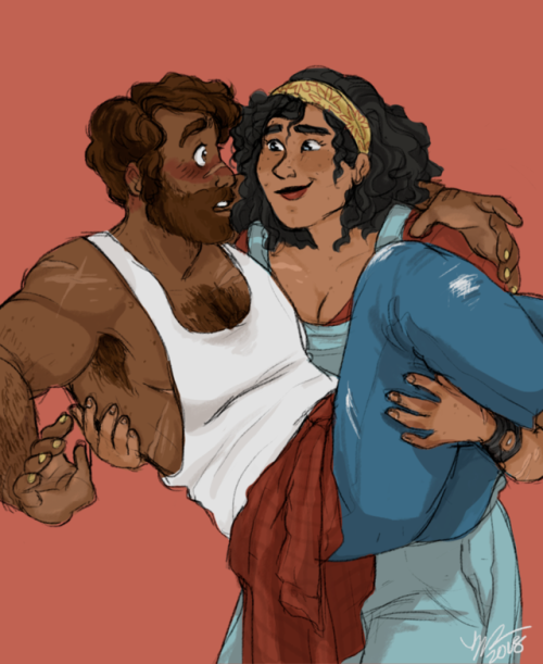 aurorashard: ok-lilah:  i wanted to pin down a julia design so!!!!! obligatory jules carrying magnus