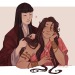 ash-and-starlight:Mailee week day 3 // Hair Ty Lee still needs help untangling her braid [A colored digital drawing of Mai and Ty Lee from the bust-up on a pale peach background. They are both smiling softly and looking at each other, and their hair are