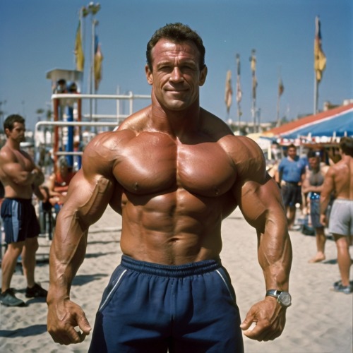 At Muscle Beach 
