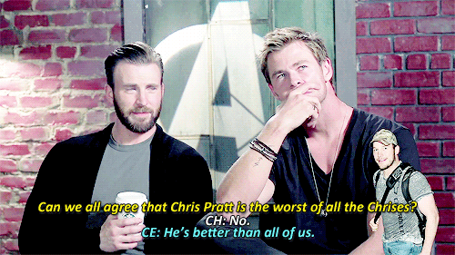 Chris Evans & Chris Hemsworth on Chris adult photos