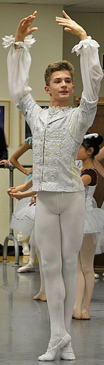 very gracful and neat. ballet. guy in tights, is so elegant.