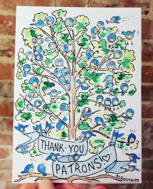 Bird no. 420. Thank You Patrons . It&rsquo;s #ThankYouPatrons Day so I&rsquo;ve painted all 