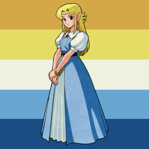 Aroace flag but it’s color-picked from Princess Zelda (A Link to the Past).