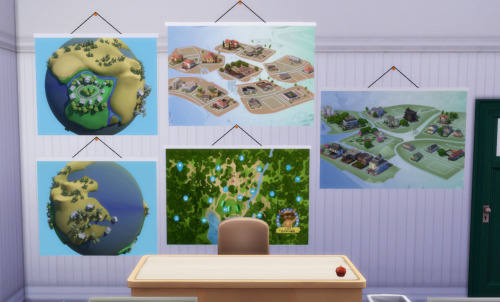 school posters pack. DLmaps (stickers) DLhuge thank you to all the simlish font makers!