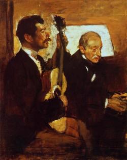 impressionism-art-blog: Degas’ Father Listening to Lorenzo Pagans via Edgar DegasMedium: oil on canvas
