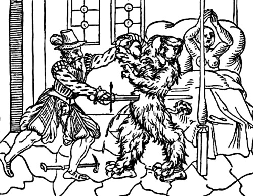 Protestant stabbing a Jesuit disguised as the Devil, 17th century