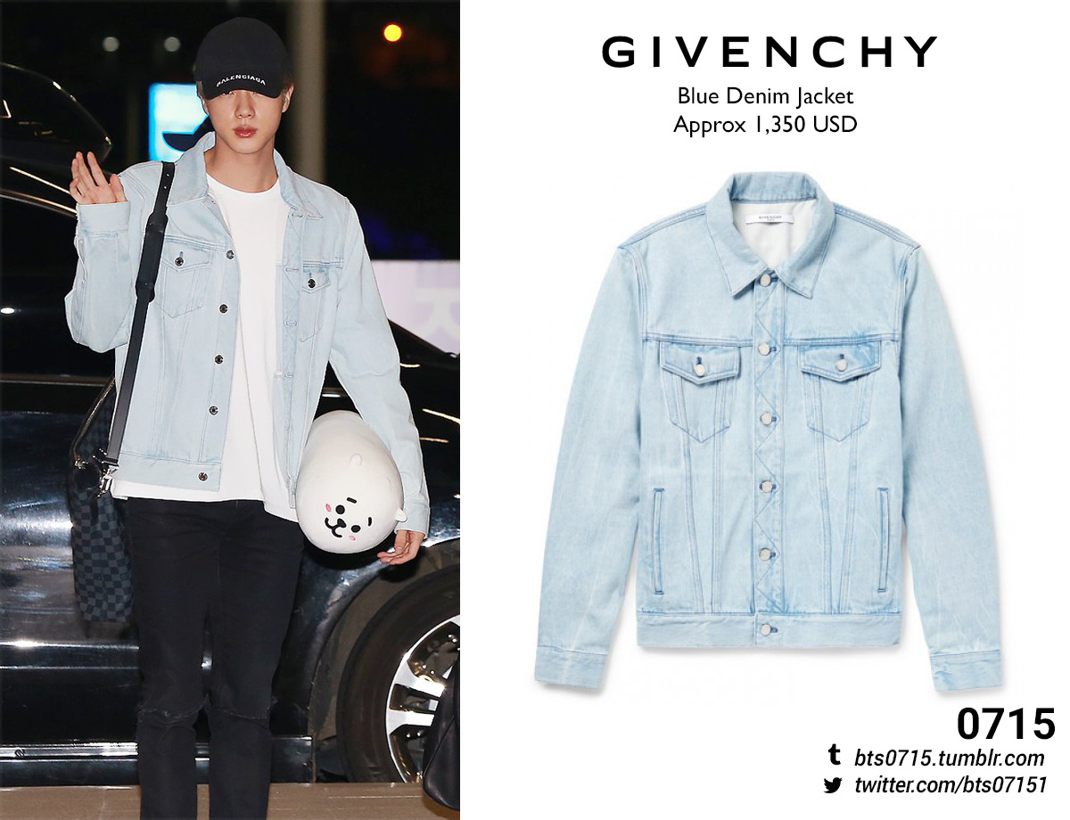 BTS FASHION/STYLE FINDER — 190429  Jin : Givenchy - Blue denim jacket //