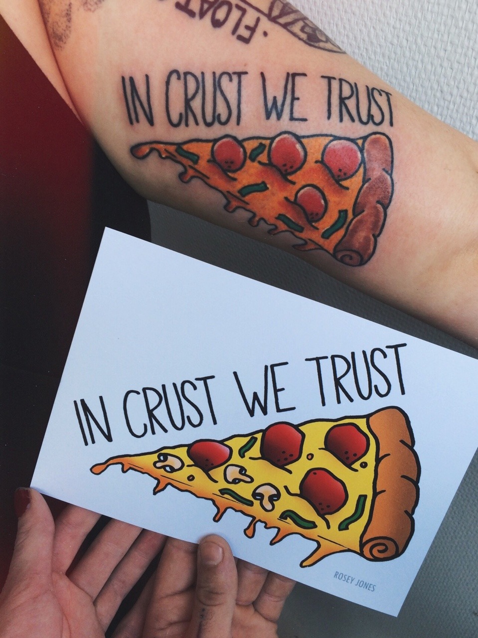roseyjones:  ❤️🍕 my favorite ever admclouston tattooed one of my designs on