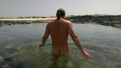 Skinny dipping in El Cotillo , Fuerteventura