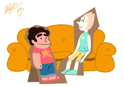Steven made a cardboard Pearl to keep him company while she’s