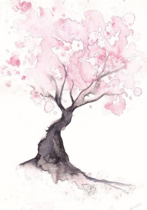 pastelog: A Japanese cherry blossom tree aesthetic -paint