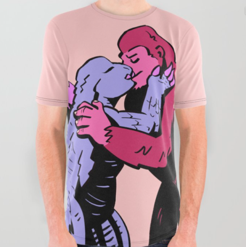 I drew a bunch of monsters kissing and now I made them into t-shirts 