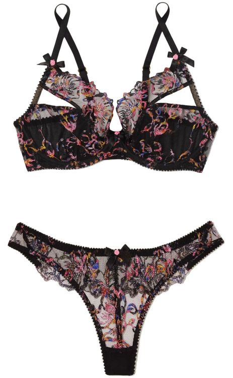 Agent Provocateur | Leisha • multicoloured Swiss embroidered set | Spring Summer 2022