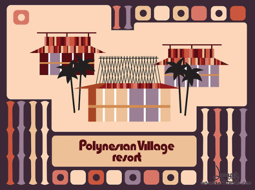 Using inspiration from the whole Monorail Loop piece we have the Polynesian Village Resort! I wanted