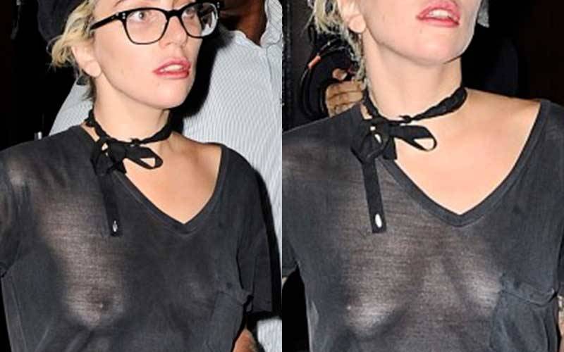 starprivate:  Lady Gaga proud of her seethrough topless flat/tiny boobs  It’s