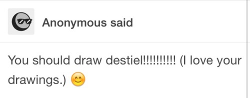 221b-nightvale-kansas:  Some gay pride destiel for the anon!!! I used a reference photo but I lost it!!!!!