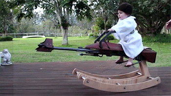 jollyrogers777:  sizvideos:  Dad Built a Star Wars Speeder Bike for His Baby Daughter Video   Ohhhhh So awesome