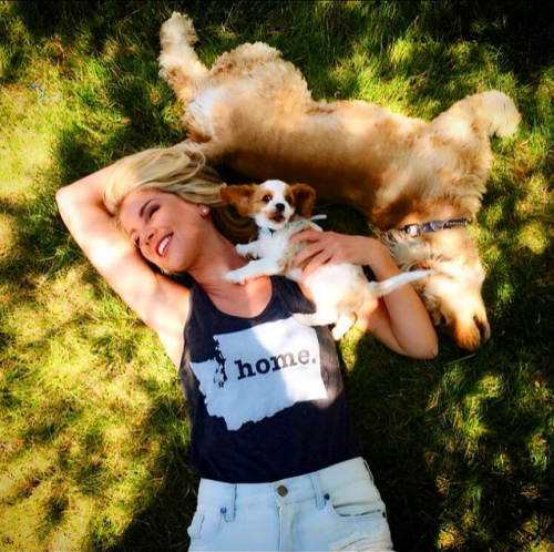 Super cute photo of Ali in her Washington Home T by The Home T (they have them for every state). And