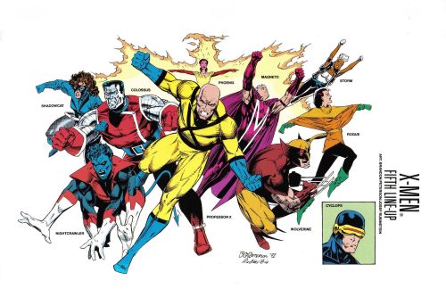 ungoliantschilde:  the X-Men Line-Ups (from the Marvel Universe Handbook) the First Line-Up was penciled by Ron Frenz. the Second Line-Up was penciled by Patrick Oliffe. the Third Line-Up was penciled by Dave Cockrum. the Fourth Line-Up was penciled by