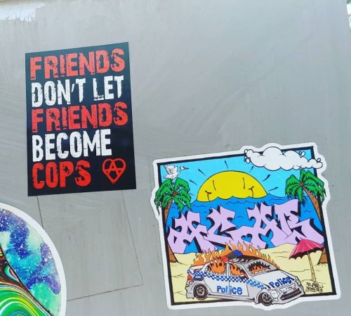 Anti-Cop stickers seen Wollongong, NSW