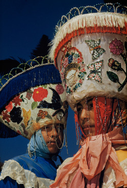 natgeofound:Portrait of two young men dressed up as chinelos for carnival in Tepotzotlan, Mexico, December 1951.Photograph by Justin Locke, National Geographic