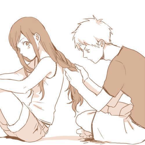 Girl cute anime couples drawings