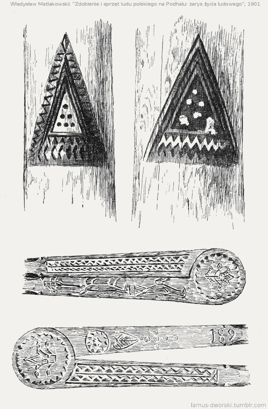lamus-dworski:  Examples of folk ornaments from the region of Podhale, Poland. Source:
