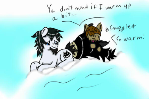 inqusitivecolt:  IC: I thought I was gunna die for a l’il bit, so buried and lost in the snow T_T!  But this nice colt dug me out, I think it was by accident, but I really appreciate it!  He’s so soft and snugly. (IC mod:  Heya all, the previous