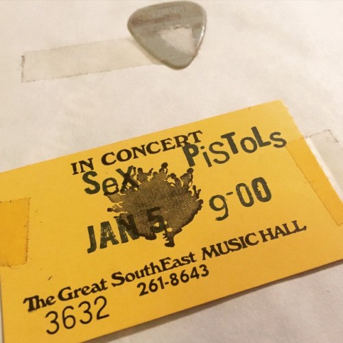 I bought a used Sex Pistols record and found someone taped a pick and ticket to the Pistols&rsquo; d