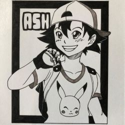 celon-mry:Inktober Day 13: Ash - Pokémon