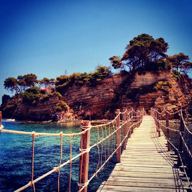 holidayhotshots:  Bridge to Cameo island in Zakynthos Greece photo by Alistair Ford