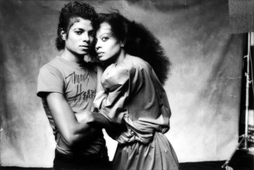Diana Ross and Michael Jackson photographed by Norman Seeff, 1982.